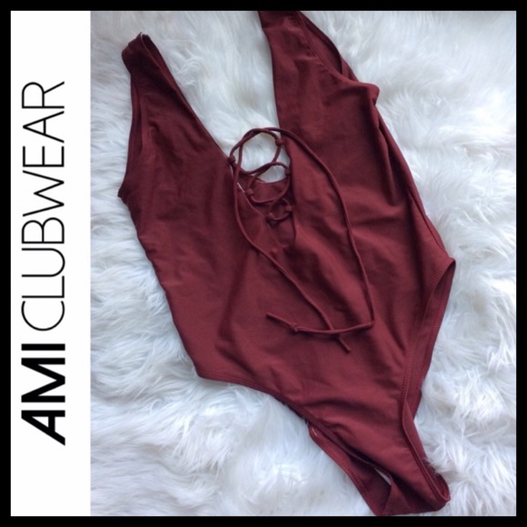 NWOT Lace Up Plunging Swimsuit - Picture 4 of 8